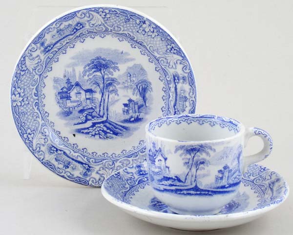 Toy Cup Saucer and Plate c1880